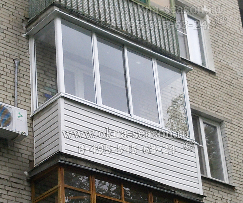  остекления балкона в пятиэтажке в Видном 